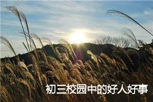 初三校园中的好人好事作文(优秀26篇)