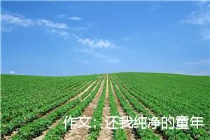 作文:还我纯净的童年