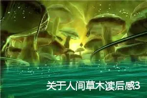 关于人间草木读后感300字_初中读后感作文