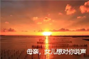 母亲，女儿想对你说声对不起