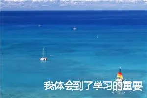 我体会到了学习的重要性