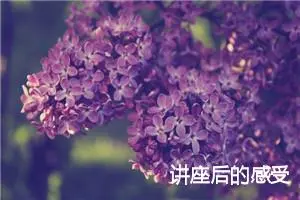 讲座后的感受