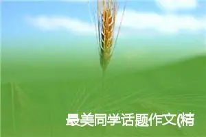 最美同学话题作文(精选5篇)