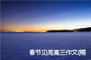 春节见闻高三作文(精选10篇)