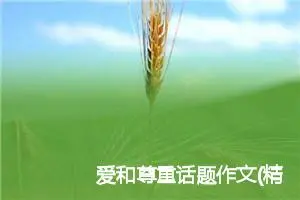 爱和尊重话题作文(精选5篇)