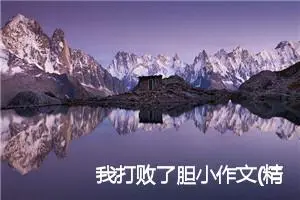 我打败了胆小作文(精选5篇)