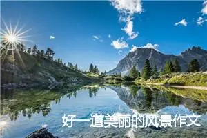 好一道美丽的风景作文