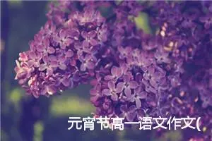 元宵节高一语文作文(精选5篇)