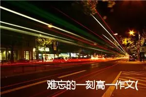 难忘的一刻高一作文(精选5篇)