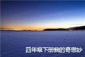 四年级下册我的奇思妙想作文(精选7篇)