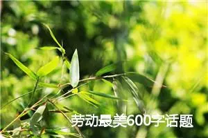 劳动最美600字话题作文(精选5篇)