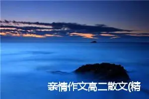 亲情作文高二散文(精选7篇)