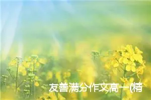 友善满分作文高一(精选5篇)