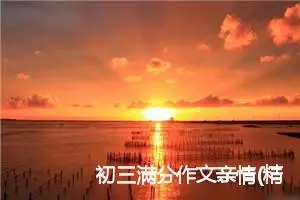 初三满分作文亲情(精选5篇)