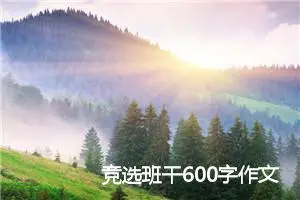 竞选班干600字作文(精选5篇)