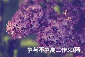 争与不争高二作文(精选5篇)