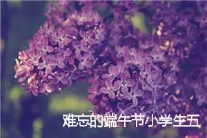 难忘的端午节小学生五年级作文(精选5篇)