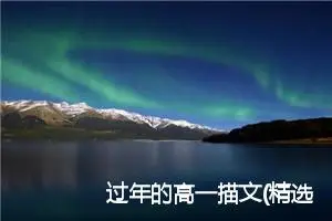 过年的高一描文(精选5篇)