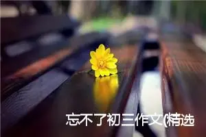 忘不了初三作文(精选5篇)