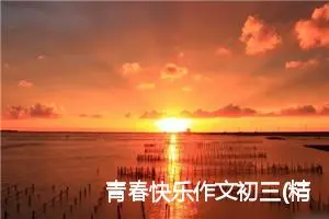 青春快乐作文初三(精选5篇)