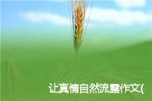 让真情自然流露作文(精选5篇)