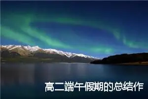 高二端午假期的总结作文(精选5篇)