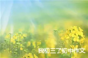 我初三了初中作文