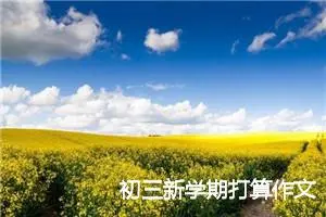 初三新学期打算作文