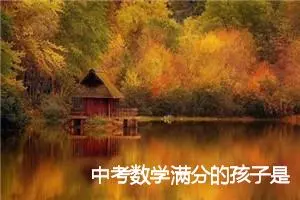 中考数学满分的孩子是怎么炼成的