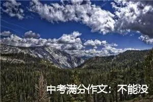 中考满分作文：不能没有你