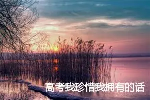 高考我珍惜我拥有的话题作文(精选4篇)