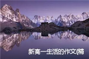 新高一生活的作文(精选5篇)