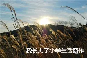 我长大了小学生话题作文(精选5篇)