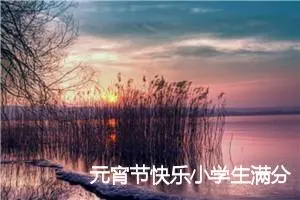 元宵节快乐小学生满分作文(精选5篇)