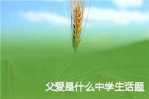 父爱是什么中学生话题作文(精选5篇)