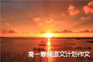 高一寒假语文计划作文800字(精选5篇)
