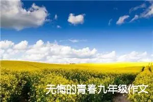 无悔的青春九年级作文600字(精选5篇)