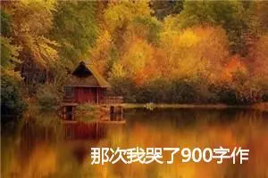 那次我哭了900字作文