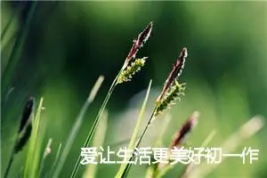 爱让生活更美好初一作文(精选5篇)