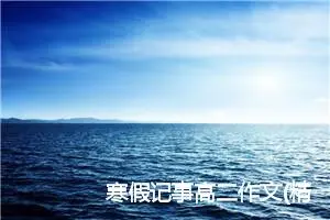 寒假记事高二作文(精选5篇)