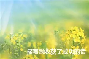 描写我收获了成功的话题作文(精选5篇)