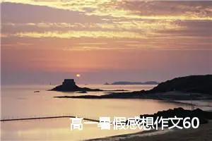 高一暑假感想作文600字(精选5篇)