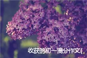 收获的初一满分作文(精选5篇)