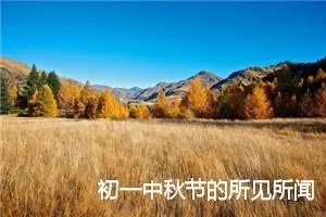 初一中秋节的所见所闻主要作文(精选5篇)